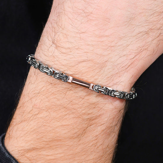 BRAZALETE DE HOMBRE DE ACERO IP ROSE ELEMENT