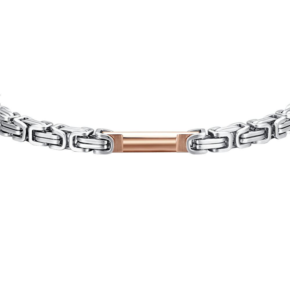 BRAZALETE DE HOMBRE DE ACERO IP ROSE ELEMENT