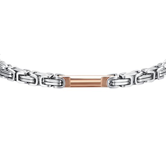 BRAZALETE DE HOMBRE DE ACERO IP ROSE ELEMENT