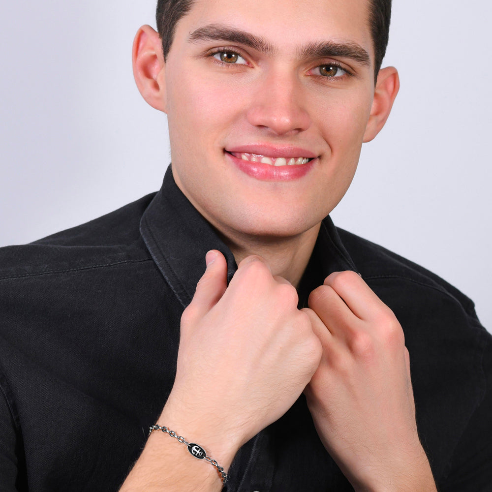PULSERA DE ACERO PARA HOMBRE CON ANCLA