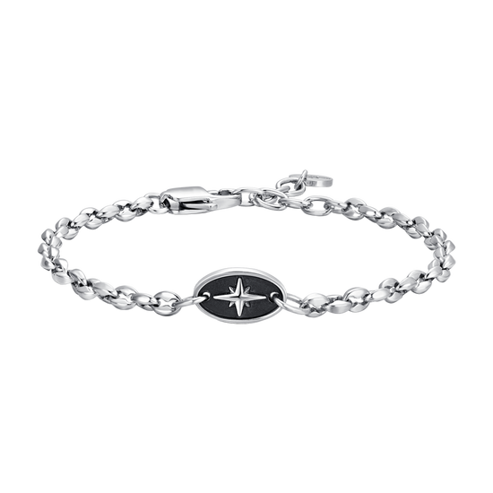 BRAZALETE DE ACERO PARA HOMBRE CON ROSA DE LOS VIENTOS
