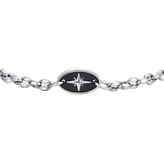 BRAZALETE DE ACERO PARA HOMBRE CON ROSA DE LOS VIENTOS