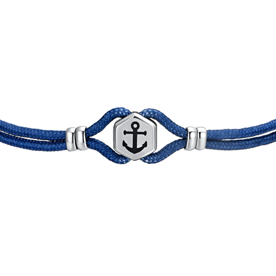 PULSERA DE CABALLERO DE CUERDA AZUL Y ANCLA