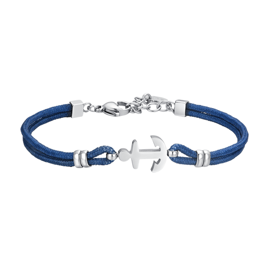 PULSERA DE CABALLERO DE CUERDA AZUL Y ANCLA