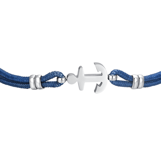 PULSERA DE CABALLERO DE CUERDA AZUL Y ANCLA