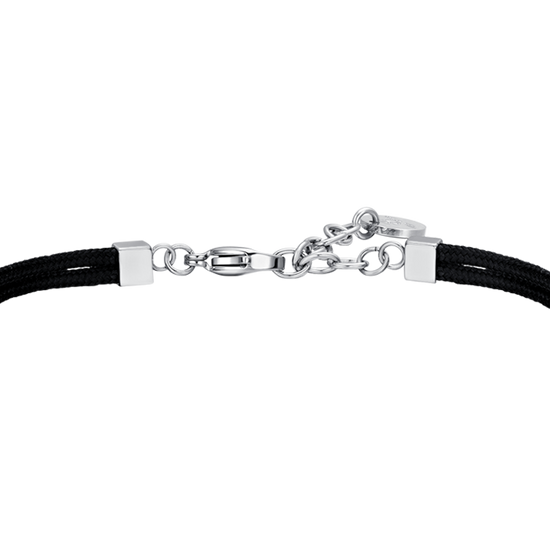 PULSERA DE CABALLERO DE CUERDA NEGRA Y ANCLA