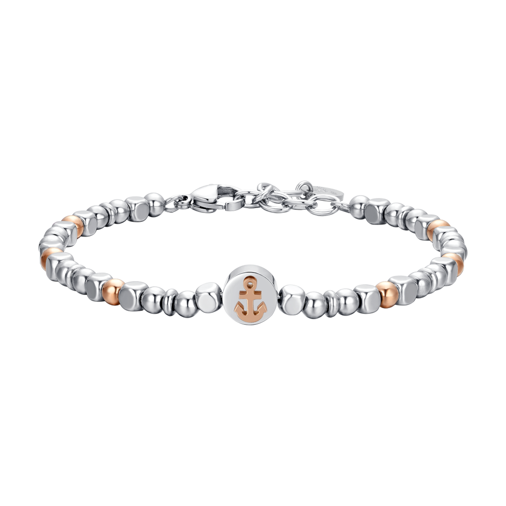 BRACCIALE UOMO IN ACCIAIO ANCORA IP ROSE GOLD Luca Barra