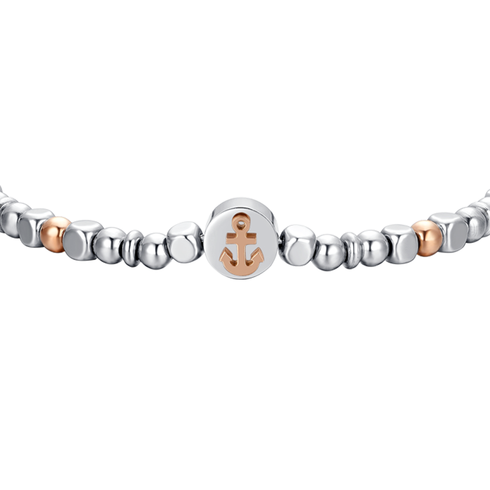 ANCLA DE ACERO IP BRAZALETE DE ORO ROSA