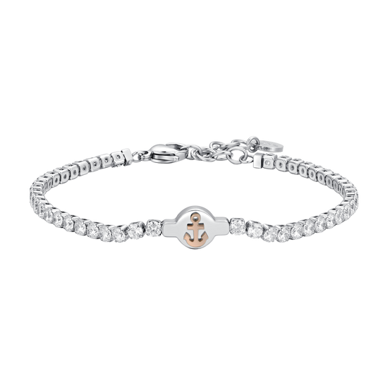 PULSERA DE TENIS DE ACERO PARA HOMBRE CON CIRCONITA BLANCA