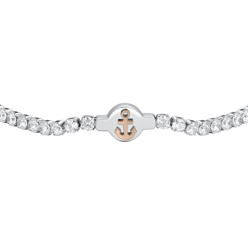 PULSERA DE TENIS DE ACERO PARA HOMBRE CON CIRCONITA BLANCA
