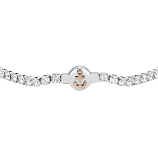 PULSERA DE TENIS DE ACERO PARA HOMBRE CON CIRCONITA BLANCA