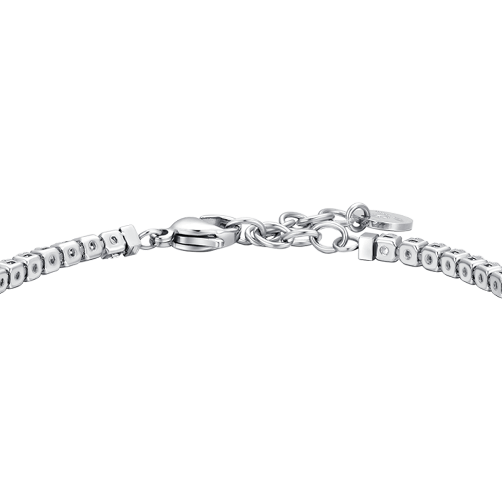 PULSERA DE TENIS DE ACERO PARA HOMBRE CON CIRCONITA BLANCA