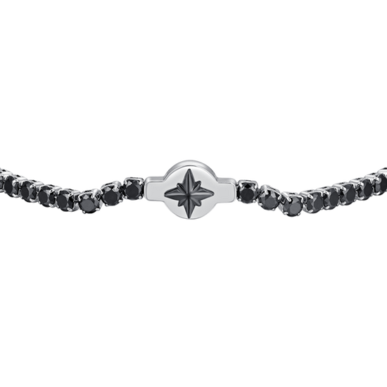 PULSERA DE TENIS DE ACERO PARA HOMBRE CIRCONITAS NEGRAS