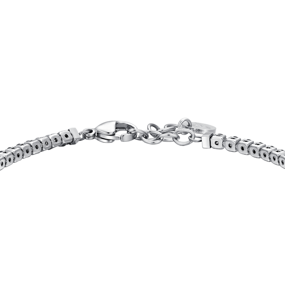 PULSERA DE TENIS DE ACERO PARA HOMBRE CIRCONITAS NEGRAS