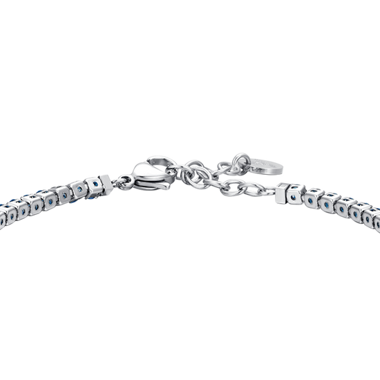PULSERA DE TENIS DE ACERO PARA HOMBRE CON CIRCONITA AZUL
