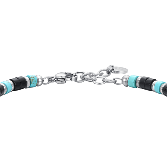 PULSERA DE ACERO PARA HOMBRE ÁGATA Y PIEDRAS TURQUESA