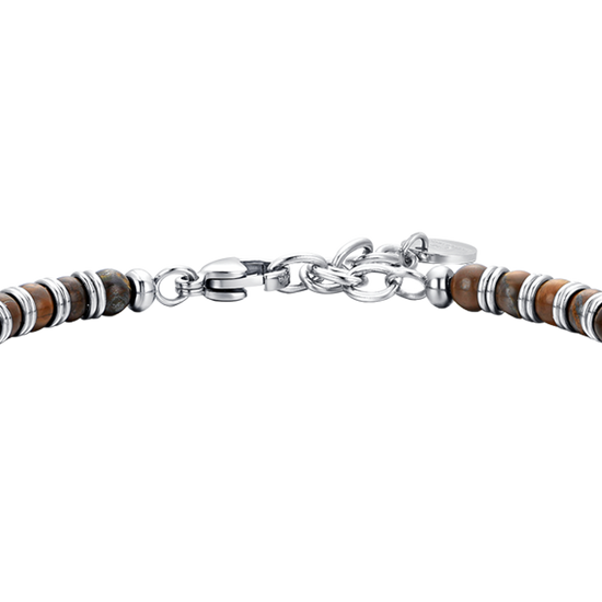 PULSERA DE HOMBRE DE ACERO CON PIEDRA OJO DE TIGRE