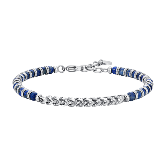 PULSERA DE HOMBRE DE PIEDRA LAPISLÁZULI Y ACERO