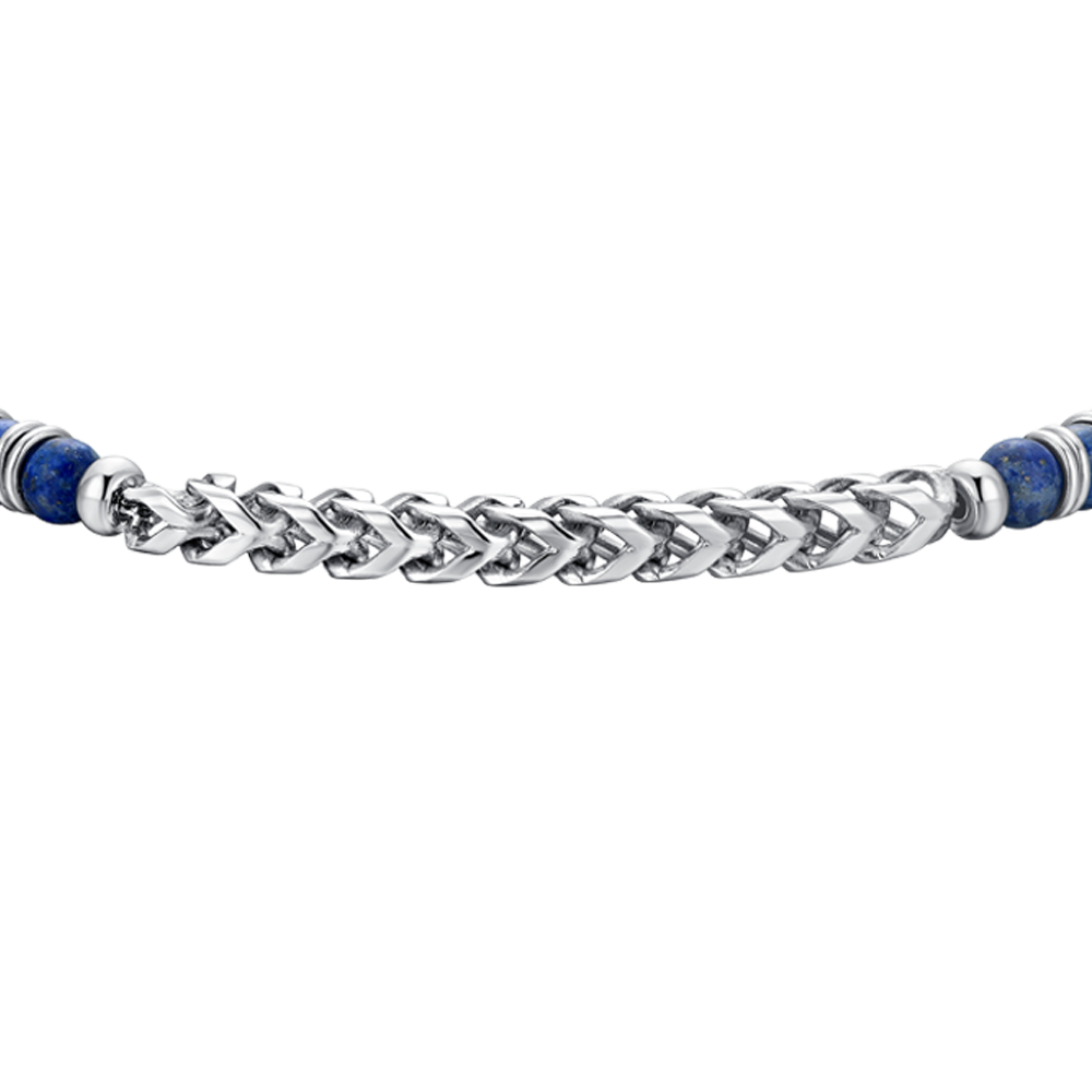 PULSERA DE HOMBRE DE PIEDRA LAPISLÁZULI Y ACERO