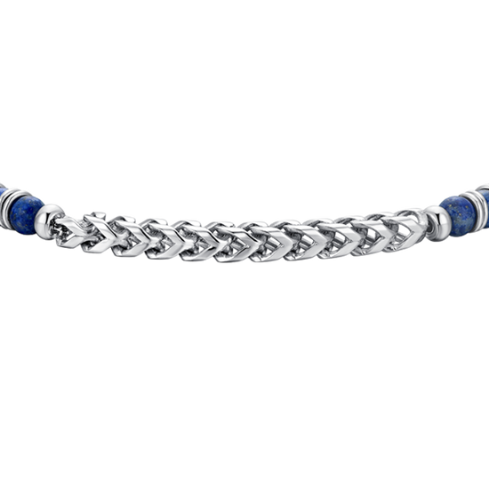 PULSERA DE HOMBRE DE PIEDRA LAPISLÁZULI Y ACERO