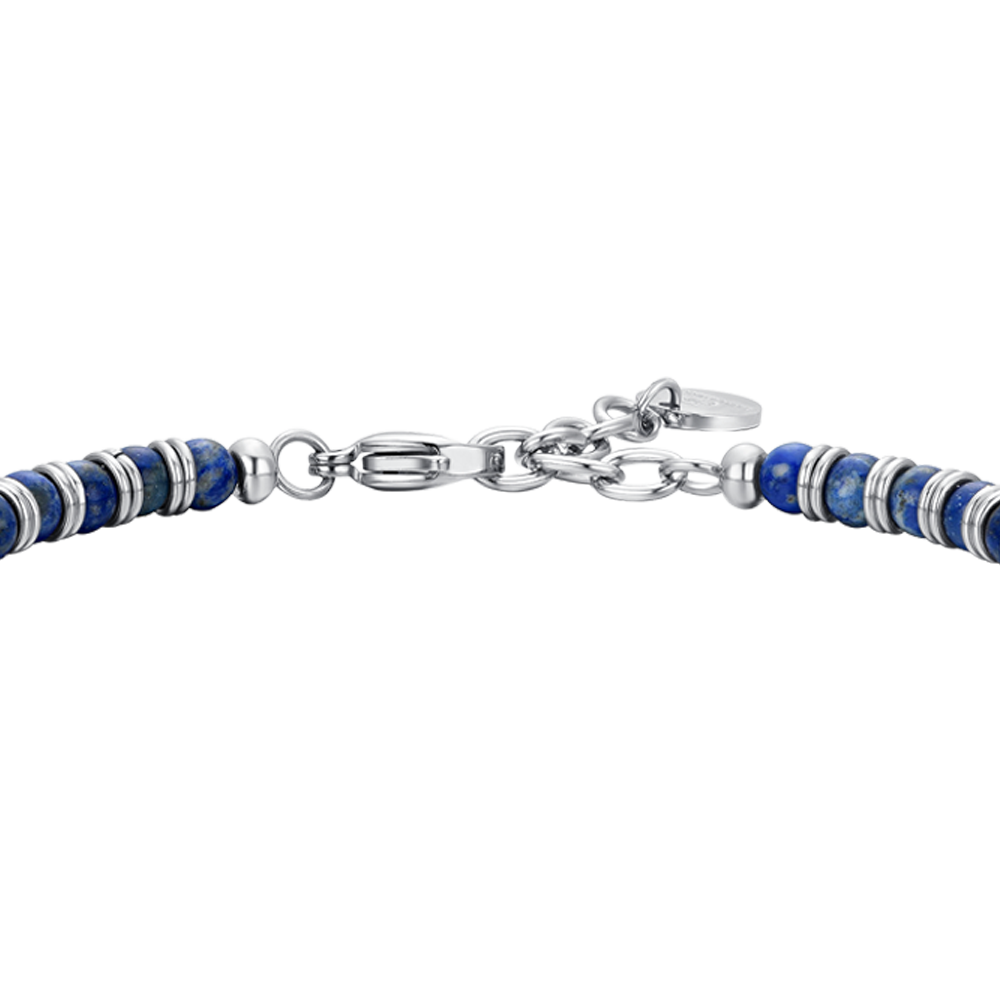 PULSERA DE HOMBRE DE PIEDRA LAPISLÁZULI Y ACERO