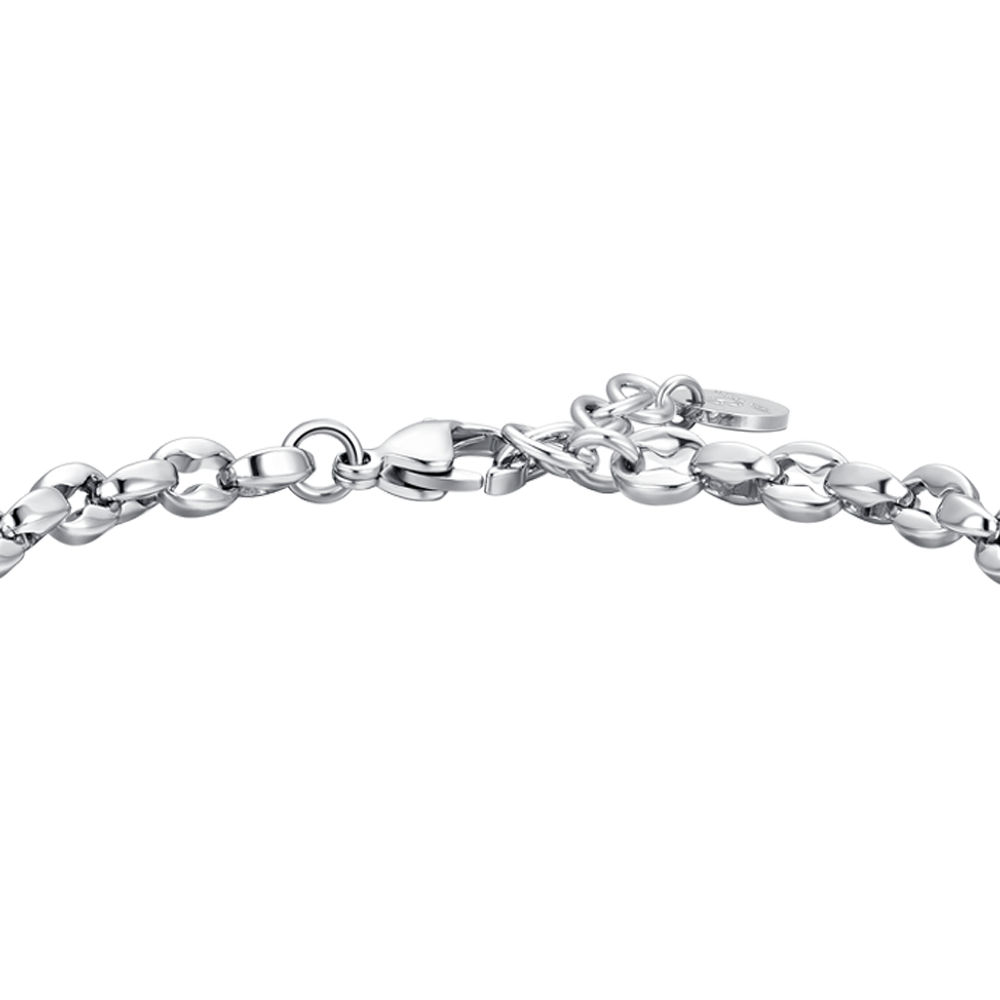 PULSERA DE HOMBRE CON CRUZ DE ACERO Y CIRCONITA NEGRA
