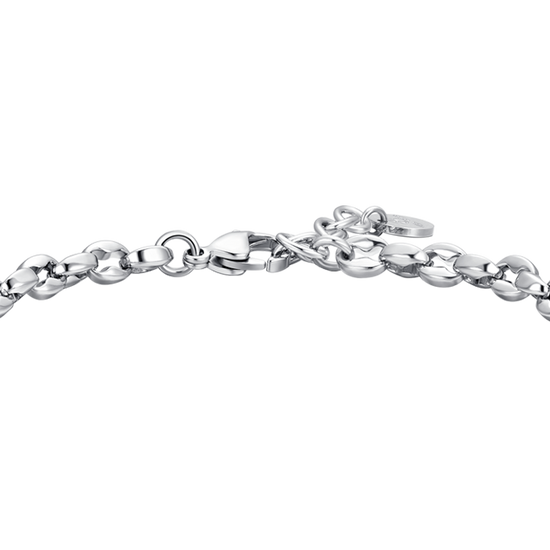 PULSERA DE HOMBRE CON CRUZ DE ACERO Y CIRCONITA NEGRA