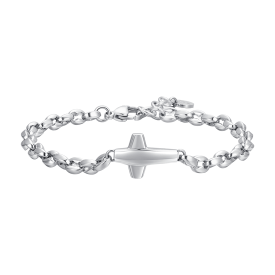 PULSERA DE ACERO PARA HOMBRE CON CRUZ
