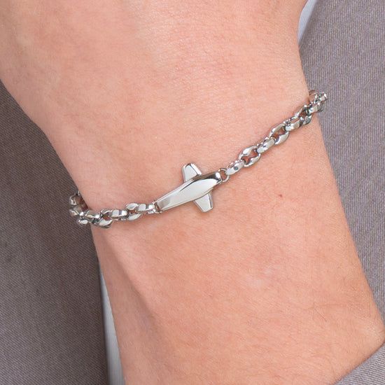 PULSERA DE ACERO PARA HOMBRE CON CRUZ