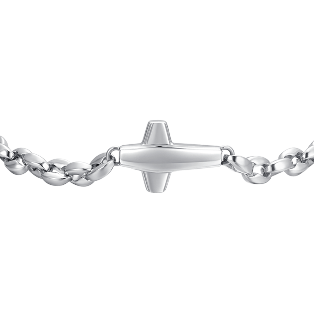 PULSERA DE ACERO PARA HOMBRE CON CRUZ