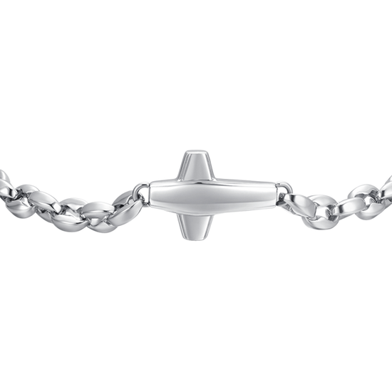 PULSERA DE ACERO PARA HOMBRE CON CRUZ