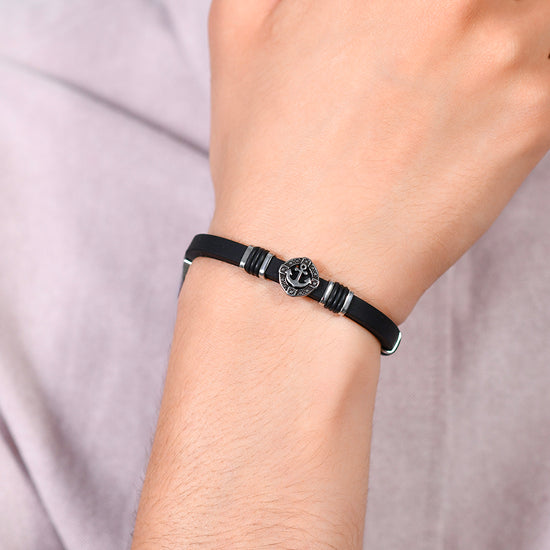 PULSERA DE SILICONA PARA HOMBRE CON ANCLA