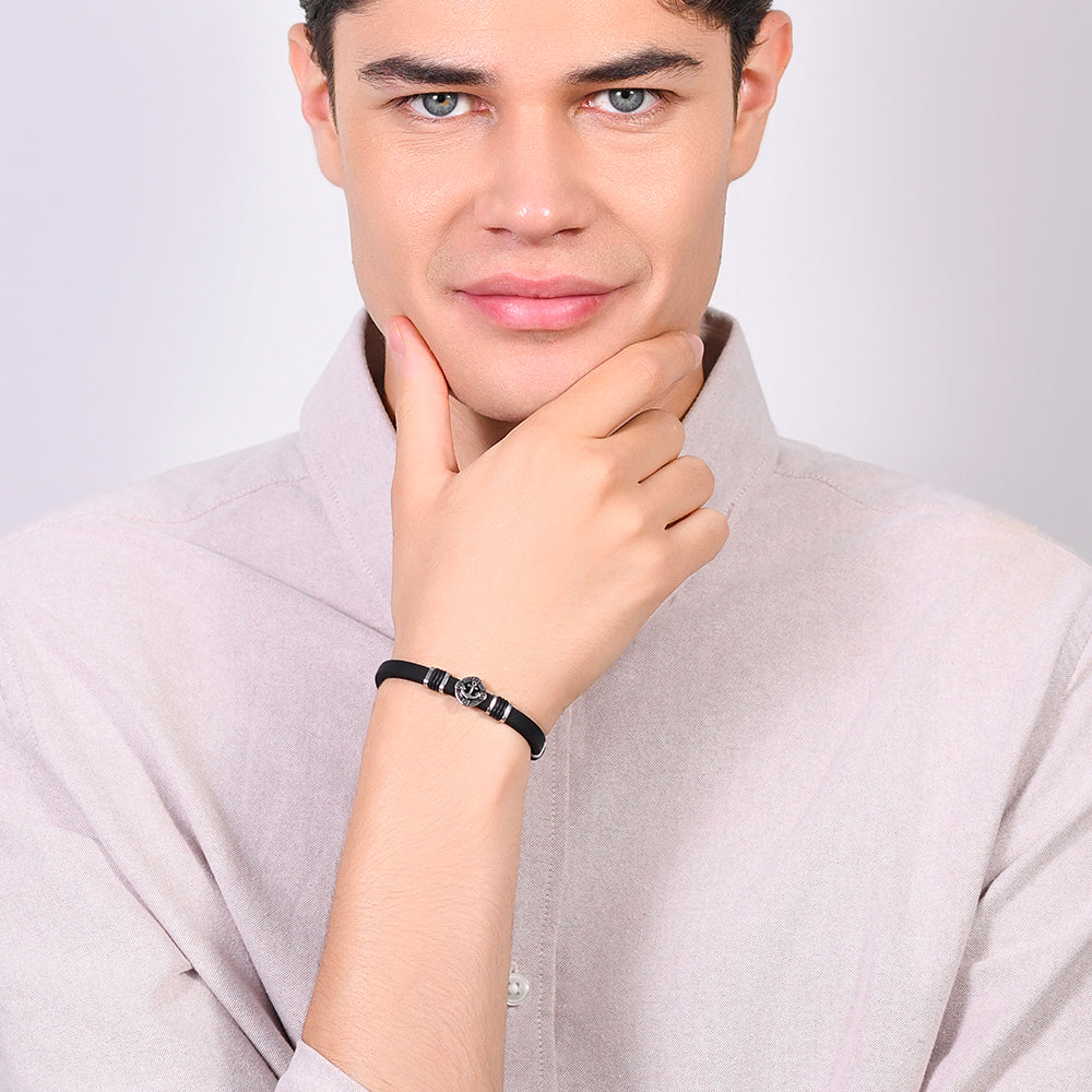 PULSERA DE SILICONA PARA HOMBRE CON ANCLA