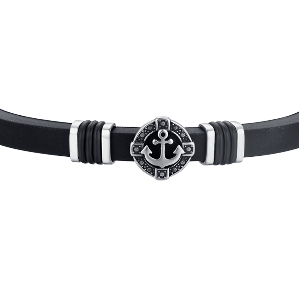 PULSERA DE SILICONA PARA HOMBRE CON ANCLA