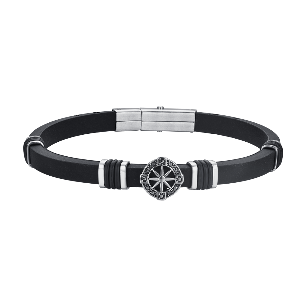 PULSERA DE SILICONA ROSA DE LOS VIENTOS DE LOS HOMBRES