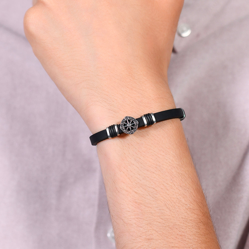 PULSERA DE SILICONA ROSA DE LOS VIENTOS DE LOS HOMBRES