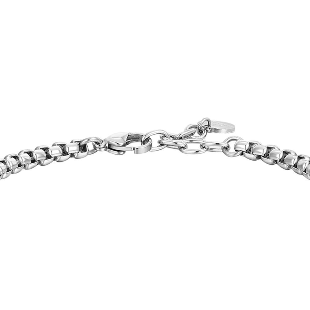BRAZALETE DE ACERO PARA HOMBRE CON ELEMENTOS IP DE ACERO NEGRO