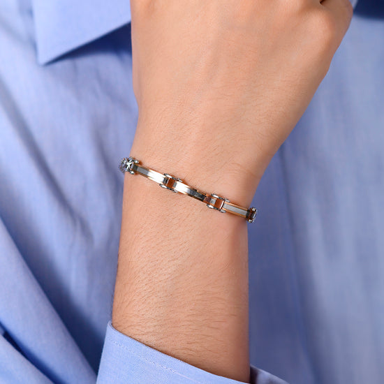 BRAZALETE DE HOMBRE DE ACERO IP ORO ROSA