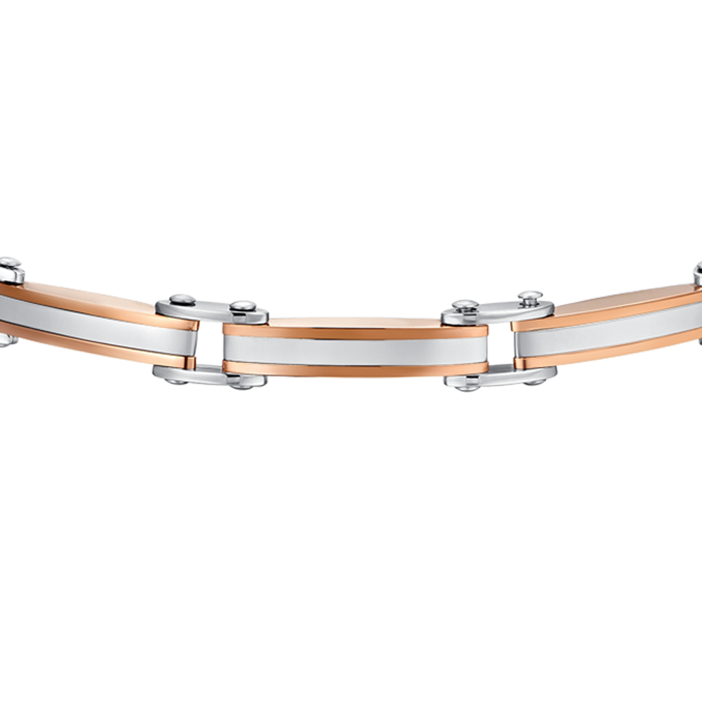 BRAZALETE DE HOMBRE DE ACERO IP ORO ROSA