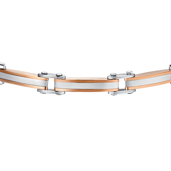 BRAZALETE DE HOMBRE DE ACERO IP ORO ROSA