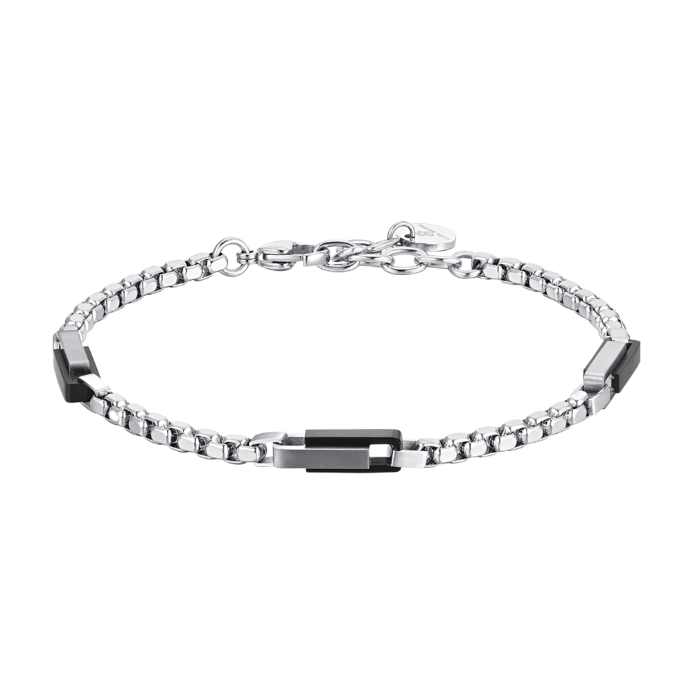 BRAZALETE DE ACERO PARA HOMBRE IP ELEMENTOS DE ACERO NEGRO