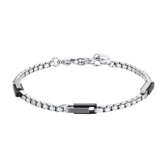 BRAZALETE DE ACERO PARA HOMBRE IP ELEMENTOS DE ACERO NEGRO