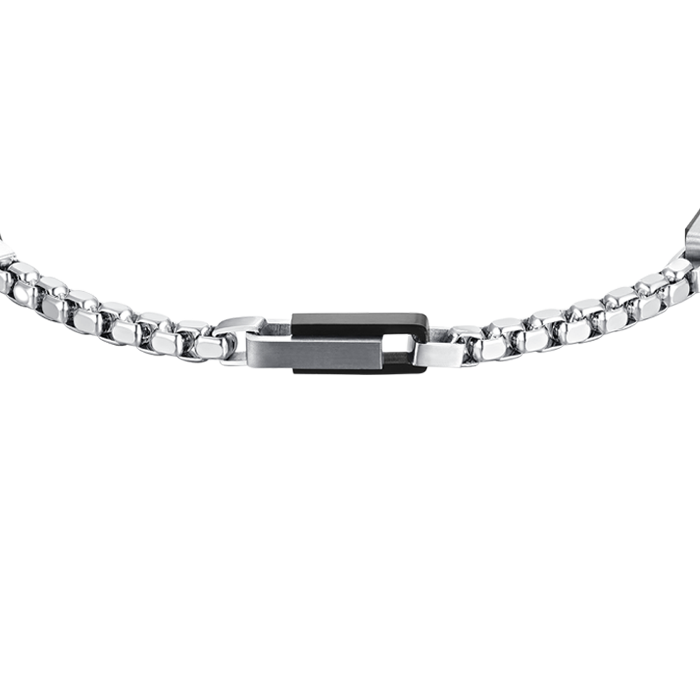 BRAZALETE DE ACERO PARA HOMBRE IP ELEMENTOS DE ACERO NEGRO