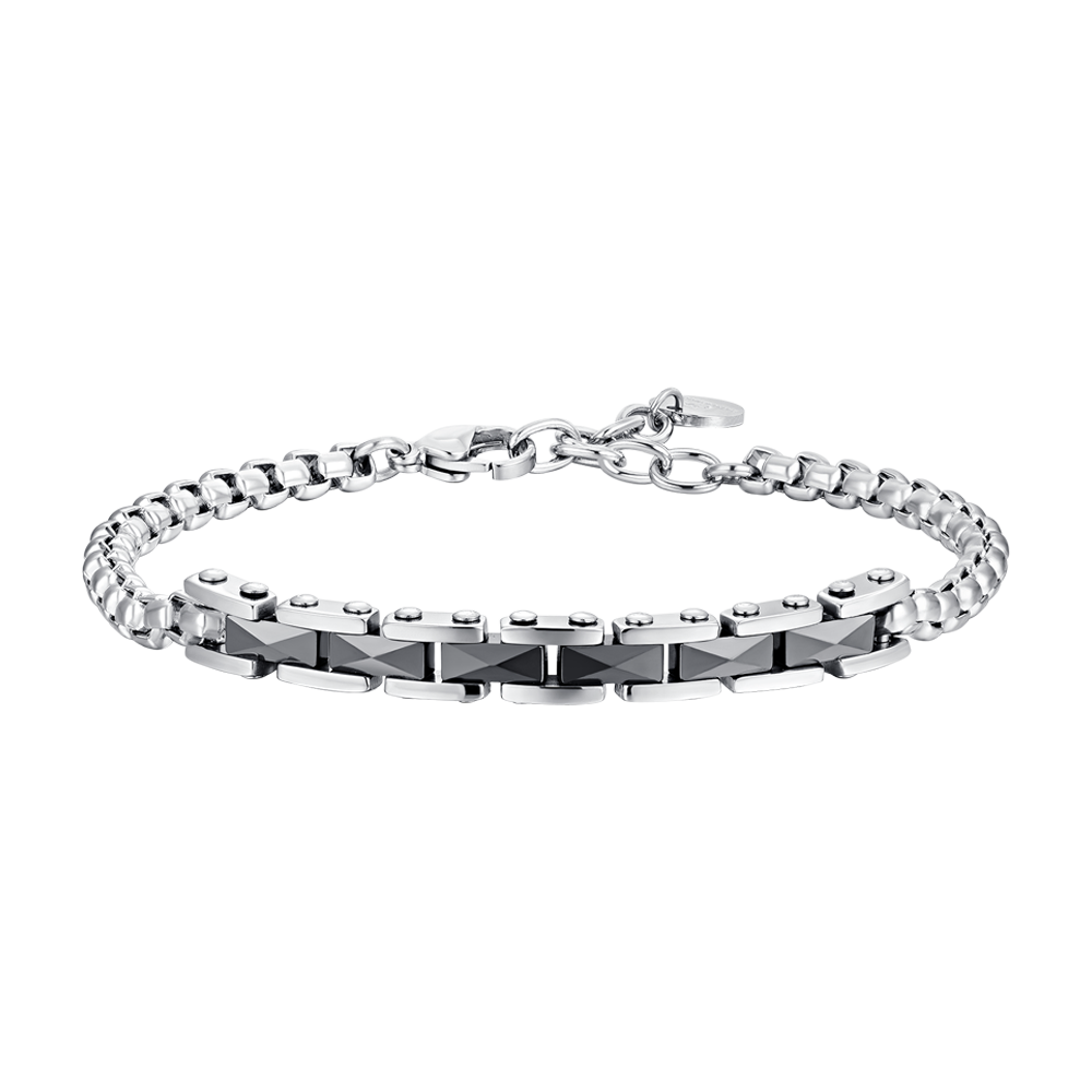 BRAZALETE DE ACERO PARA HOMBRE CON ELEMENTOS CENTRALES