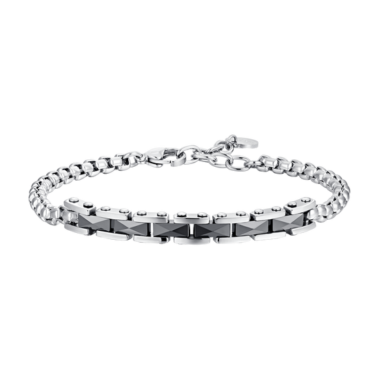 BRAZALETE DE ACERO PARA HOMBRE CON ELEMENTOS CENTRALES