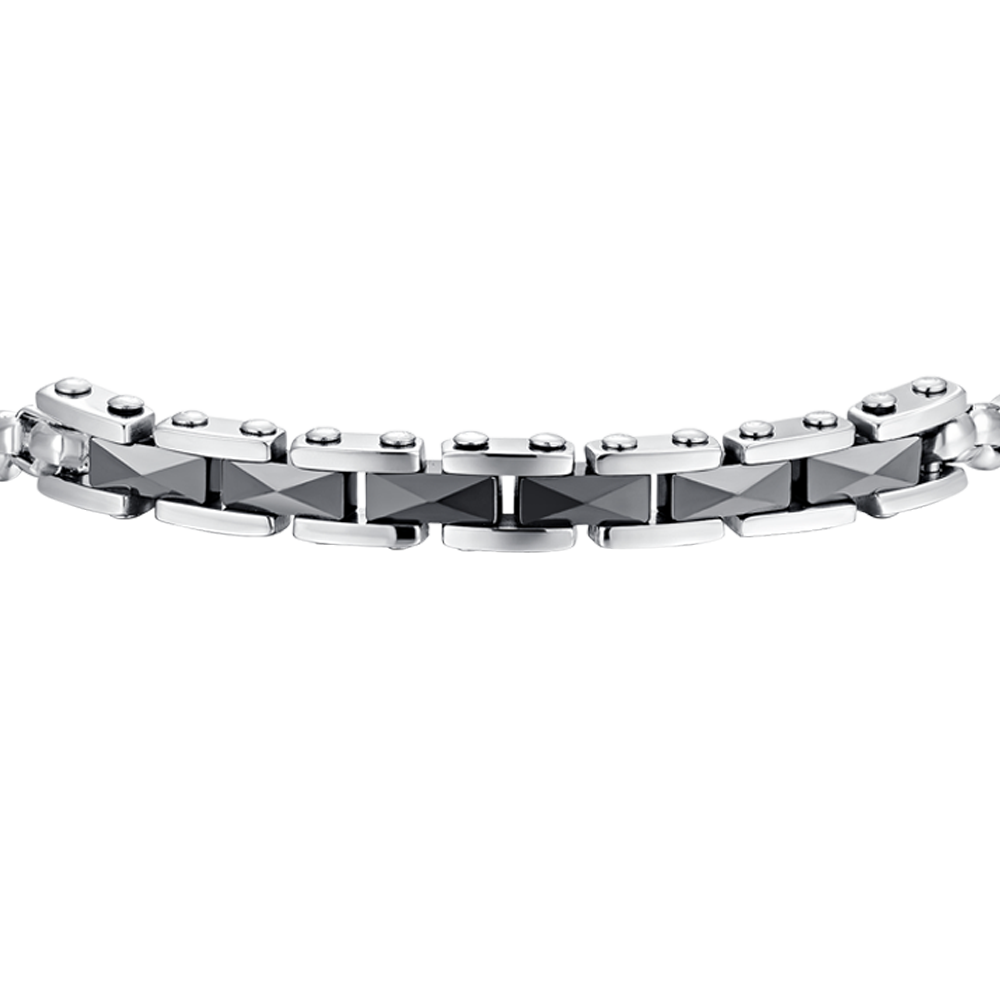 BRAZALETE DE ACERO PARA HOMBRE CON ELEMENTOS CENTRALES