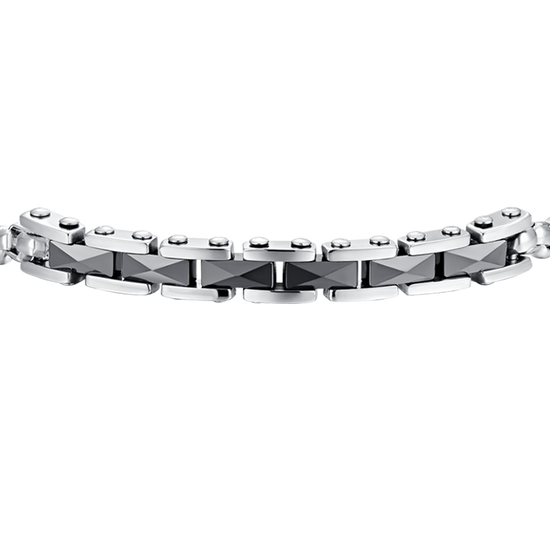 BRAZALETE DE ACERO PARA HOMBRE CON ELEMENTOS CENTRALES