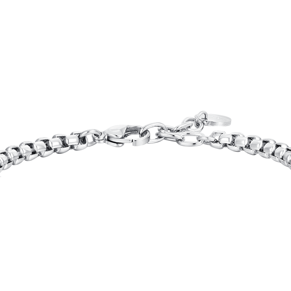 BRAZALETE DE HOMBRE DE ACERO CON ELEMENTOS DE CERÁMICA NEGRA