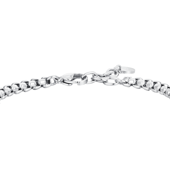 BRAZALETE DE HOMBRE DE ACERO CON ELEMENTOS DE CERÁMICA NEGRA