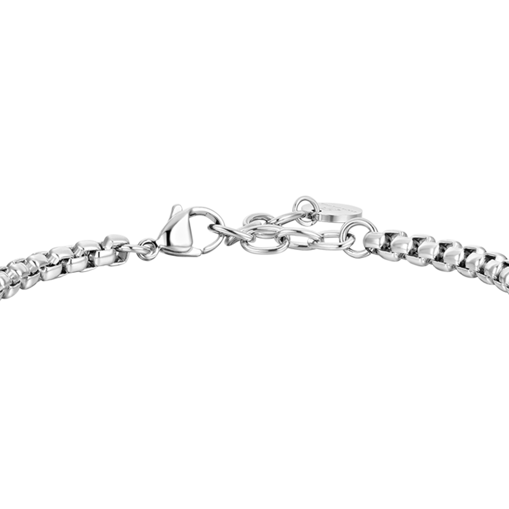 BRAZALETE DE ACERO PARA HOMBRE CON ELEMENTOS DE CERÁMICA AZUL